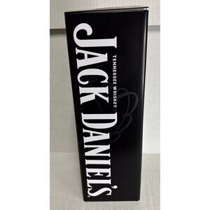 Jack Daniels EMPTY Tin/ Metal Box Tennessee Old No 7 Barware Decor Black/ White